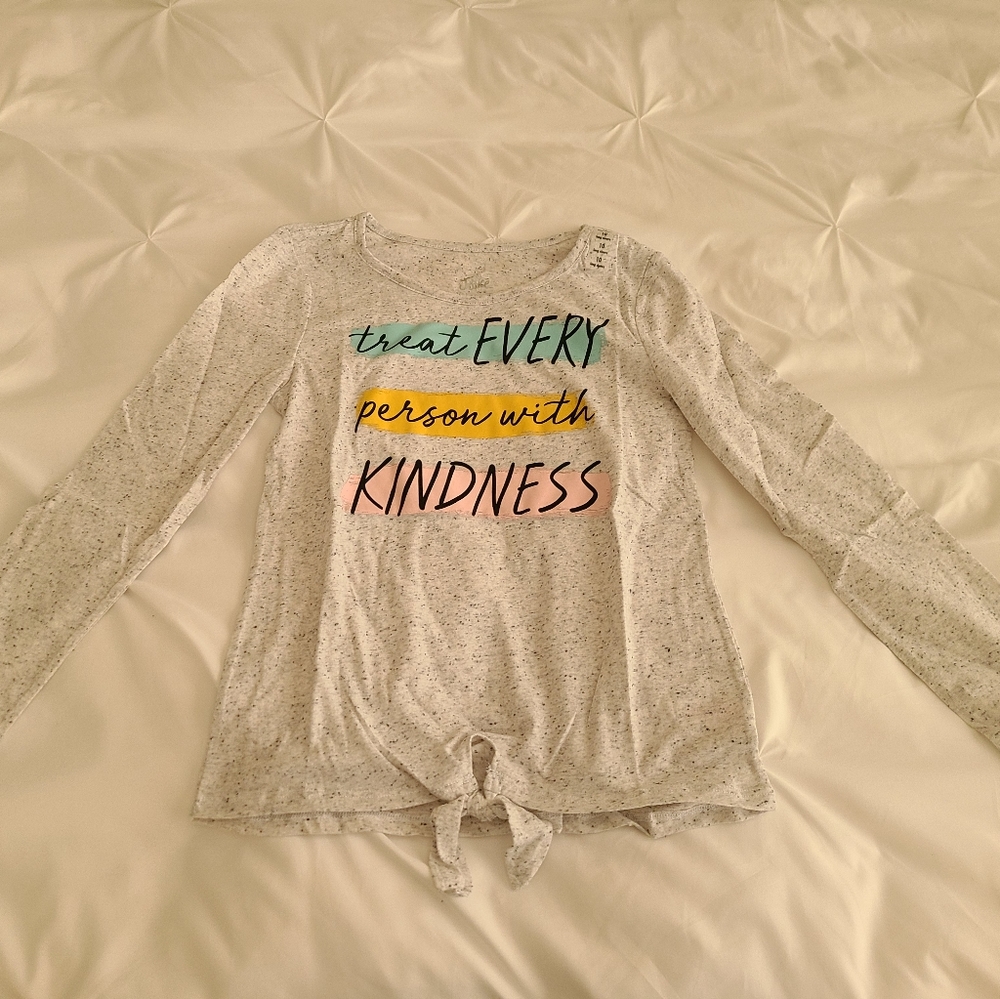 Justice Long Sleeve Tie Front Tee